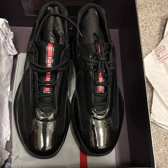 Prada | Shoes | Prada Black Sneakers Sleek Lowprofile Design  display picture 2